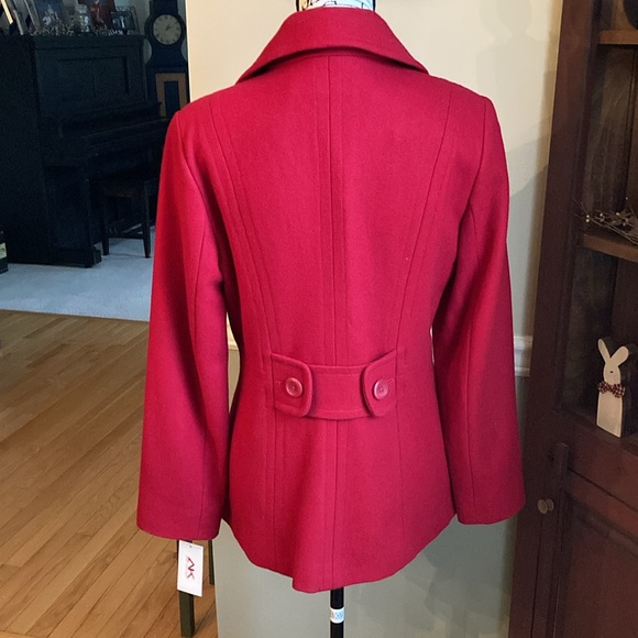 NWT! Ann Klein red wool coat - Picture 3 of 12